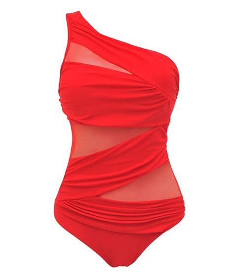 Women S One Piece Maillot Mesh Bikini Fashion Inspired Swimsuits Monokini Red Ca Isjj Z