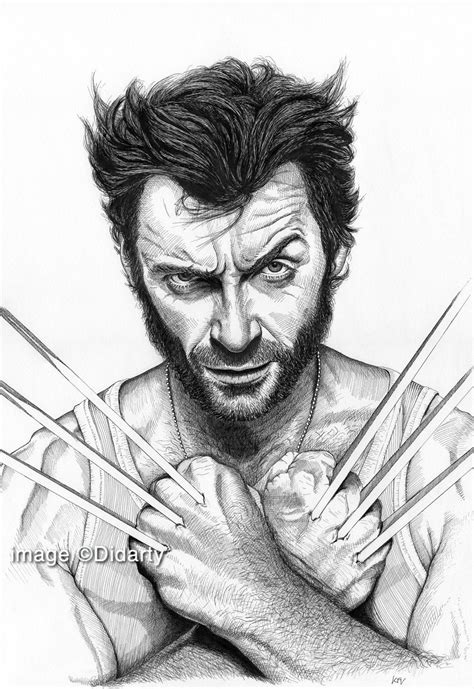 Wolverine Hugh Jackman Portrait Print Etsy