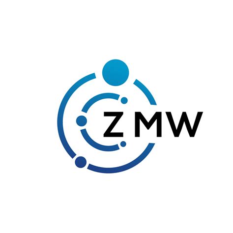 Zmw Letter Technology Logo Design On White Background Zmw Creative Initials Letter It Logo