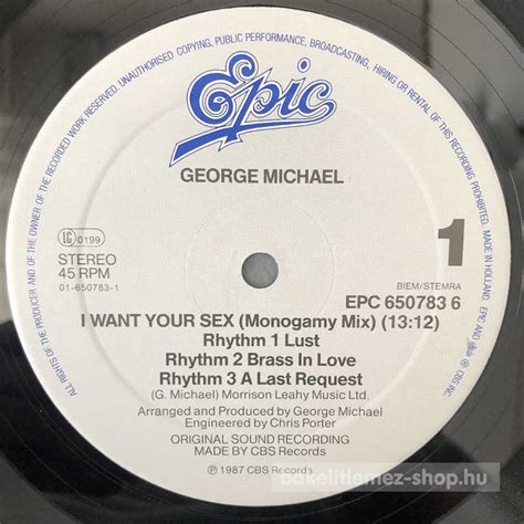 George Michael I Want Your Sex EU Bakelit Lemez Shop