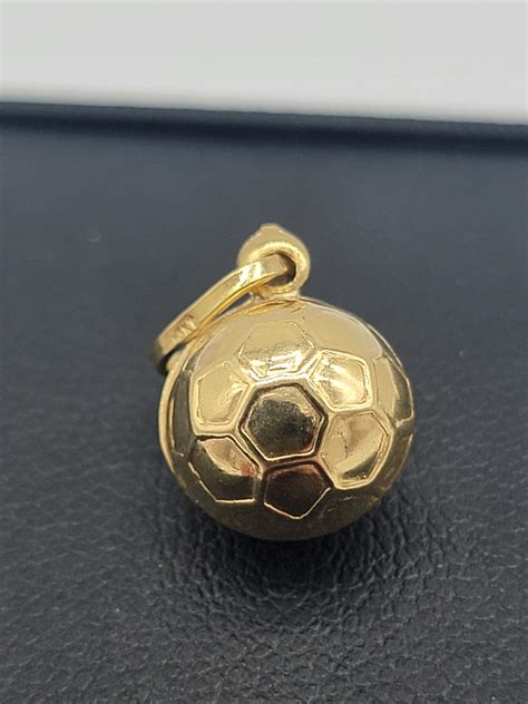 14K Gold Soccer Ball Pendant/charm - Etsy