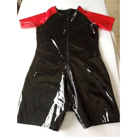 Open Crotch Faux Leather Jumpsuit 1000 Mens Lingerie Free Shipping