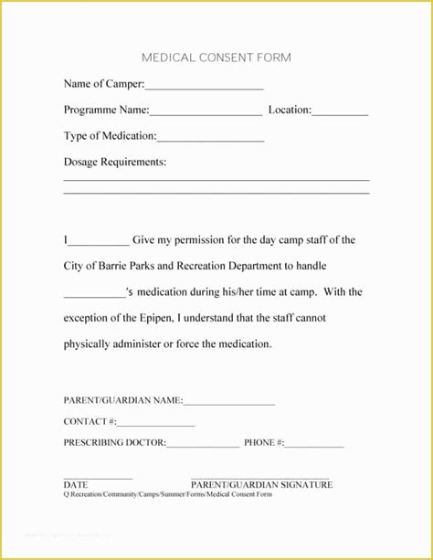 Medical Consent Form Template Ms Word Word Excel Templates Medical