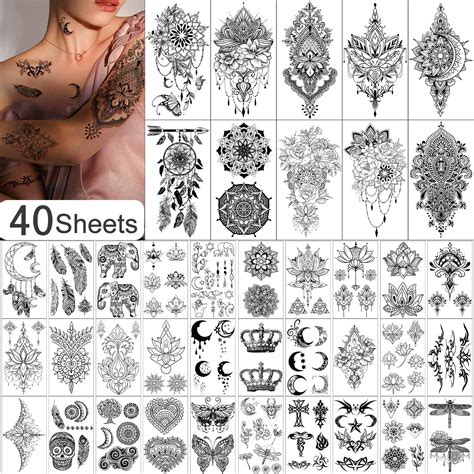 Buy Yazhiji 40 SheetsTemporary Tattoo For Women And Girls Sexy Tat