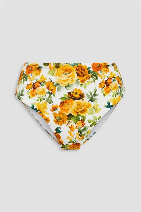 ONIA Hoch sitzendes Bikini Höschen mit floralem Print THE OUTNET