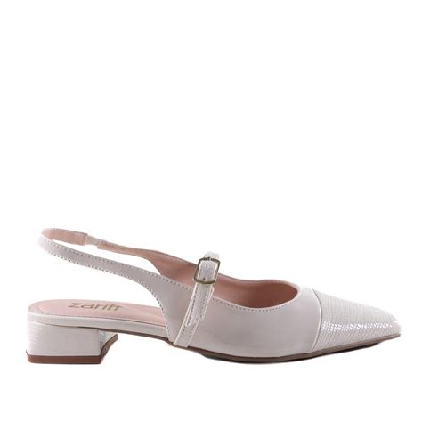 Sapato Feminino Zariff Boneca Nude Branco