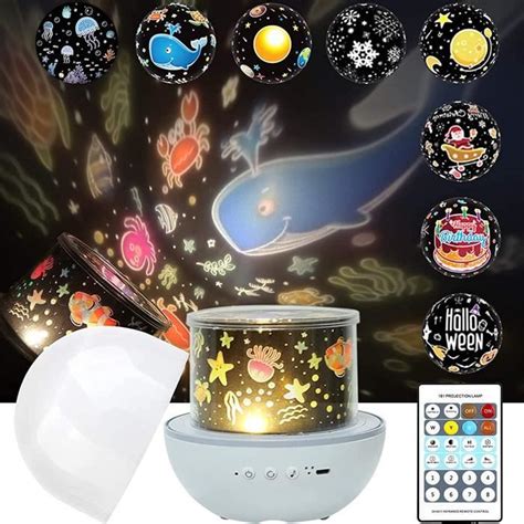 Eiwasser Veilleuse Enfant Etoile Projection Rotation Lampe