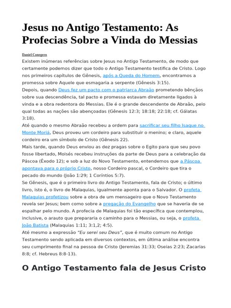 A Vinda Do Messias No Antigo Testamento