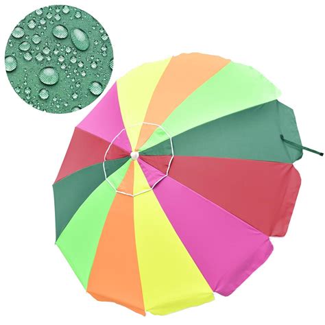 Yescom Rainbow Beach Umbrella Tilt 8 Ft 12 Rib W Anchor Yescomusa