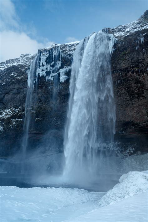 Iceland Winter Waterfall Seljalandsfoss Fine Art Print | Photos by Joseph C. Filer