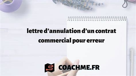 Lettre Dannulation Dun Contrat Commercial Pour Erreur