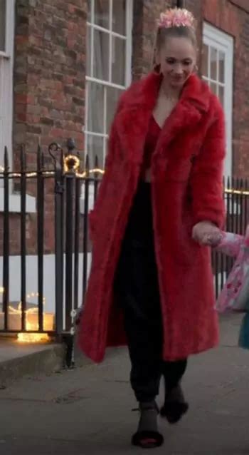 Red Ted Lasso Juno Temple Fur Coat | FLJ