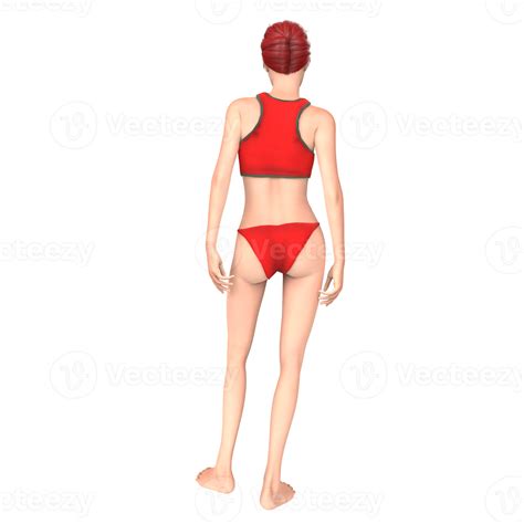 Red Bikini Girl D Illustration PNG