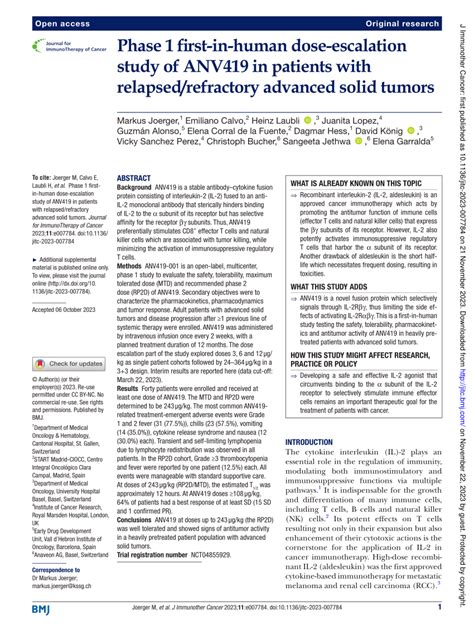 PDF Phase 1 First In Human Dose Escalation Study Of ANV419 In