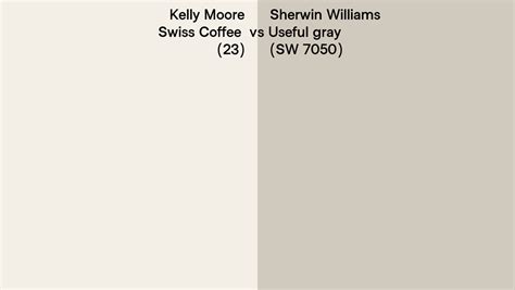 Kelly Moore Swiss Coffee 23 Vs Sherwin Williams Useful Gray SW 7050