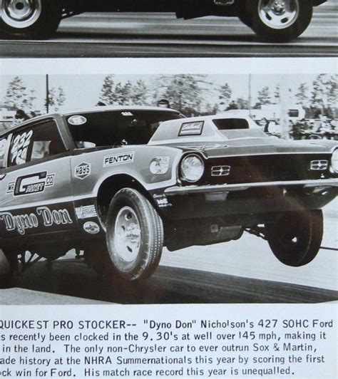 Dyno Don Nicholson Pro Stock Maverick Ford Sohc Souvenir Photo