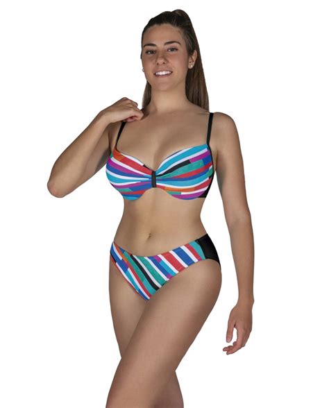 Bikini Mujer Semi Triangular Copa D Teleno