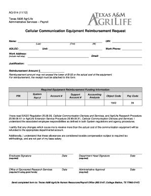 Fillable Online Agrilifeas Tamu Texas A M Agrilife Fiscal Office