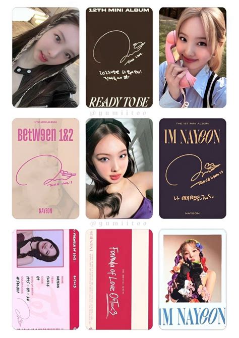 Twice Nayeon Printable Photocard Template Kart şablonu Sticker