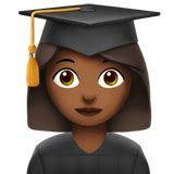 Estudiante Mujer Tono De Piel Oscuro Medio Emoji