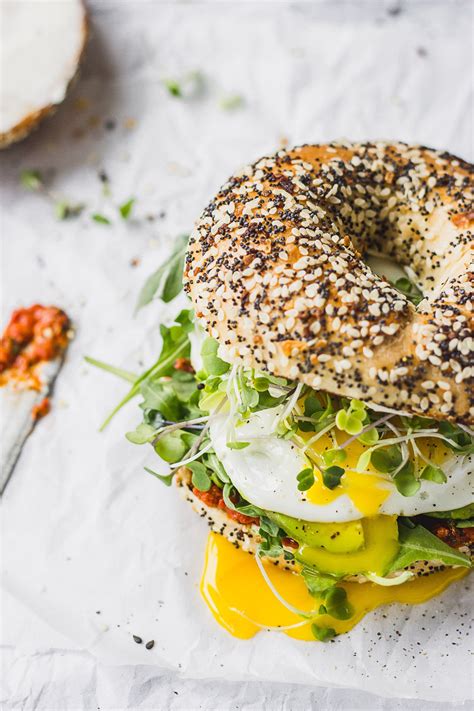 Romesco Breakfast Bagel Sandwich Fork In The Kitchen