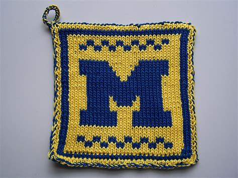 Ravelry M Go Blue Double Knit Hot Pad Pattern By Sally Strait