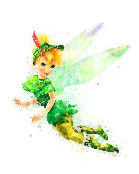 Tinkerbell Watercolor Disney Tinkerbell Print Peter Pan Never Etsy