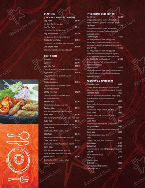 Menu at Paradise Biryani Pointe restaurant, Raritan