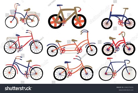 Set Cute Bicycle Vector Illustration Stock Vector (Royalty Free ...