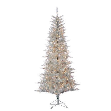 Sterling 7 5 Ft Pre Lit Silver Tuscany Tinsel Christmas Tree 6036