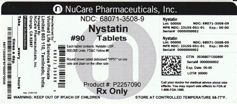 Ndc Nystatin Tablet Coated Oral