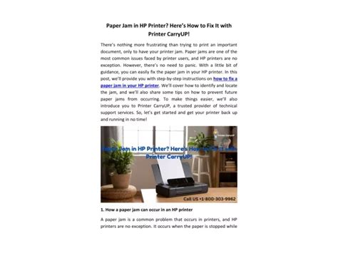 Ppt Paper Jam In Hp Printer Here’s How To Fix It With Printer Carryup Powerpoint