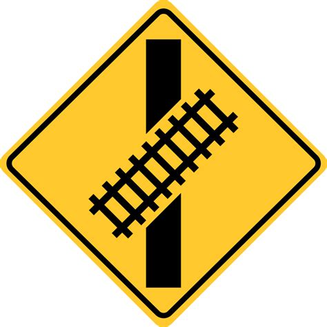 Skewed Railroad Crossing Sign Template Square Signs