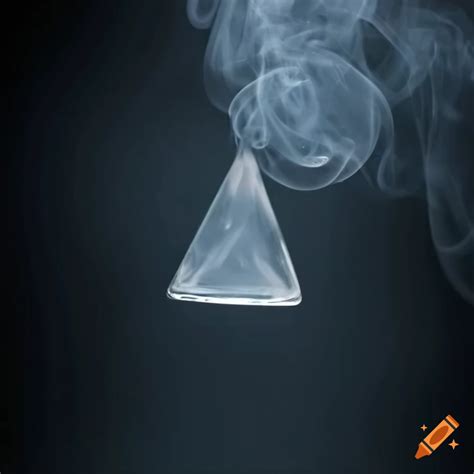 Abstract Glass Triangle On Smoky Background