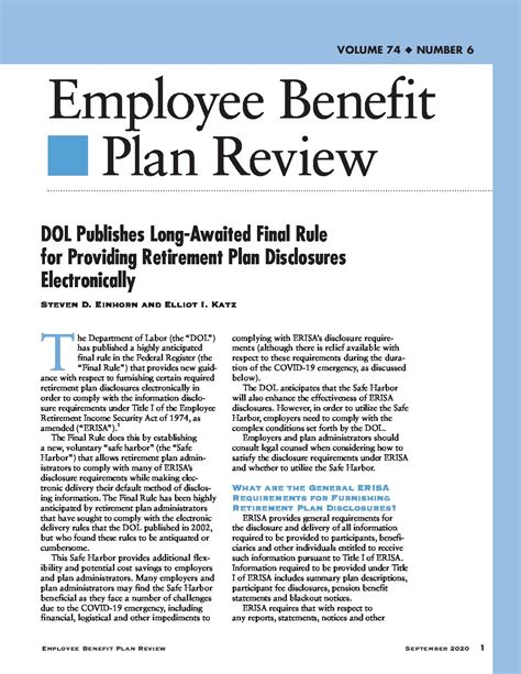 Employee Benefit Plan Review - Brown Rudnick