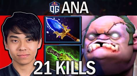 OG ANA SMURF PUDGE WITH 21 KILLS 23 ASSISTS DOTA 2 PRO GAMEPLAY