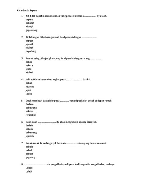 Soalan Kata Ganda Separa Pdf