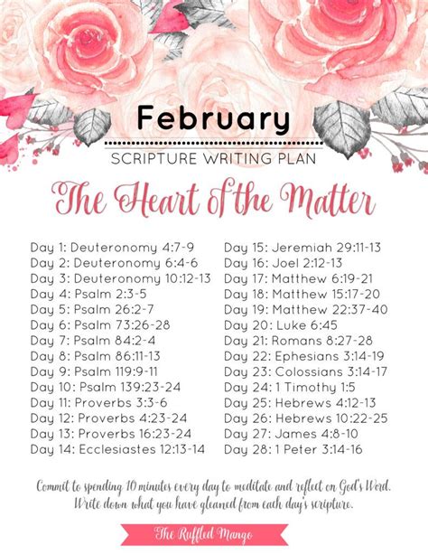 February Scripture Writing Guide The Heart Of The Matter Artofit