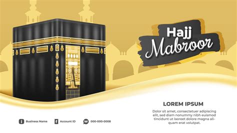 Realistic Kaaba in Hajj Horizontal Banner 41389935 Vector Art at Vecteezy