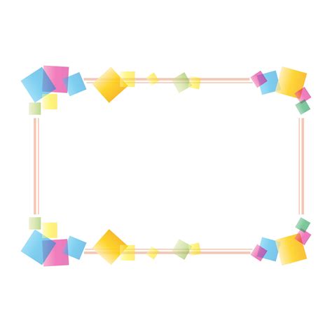 Cute colorful decorative rectangular border with square shape pattern ...