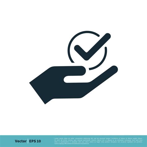 Icono de marca de verificación de mano vector logo plantilla