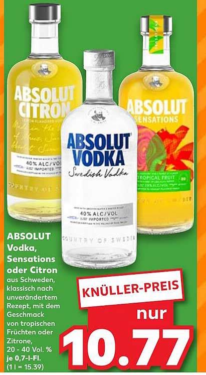 Absolut Vodka Sensations Oder Citron Angebot Bei Kaufland Prospekte De