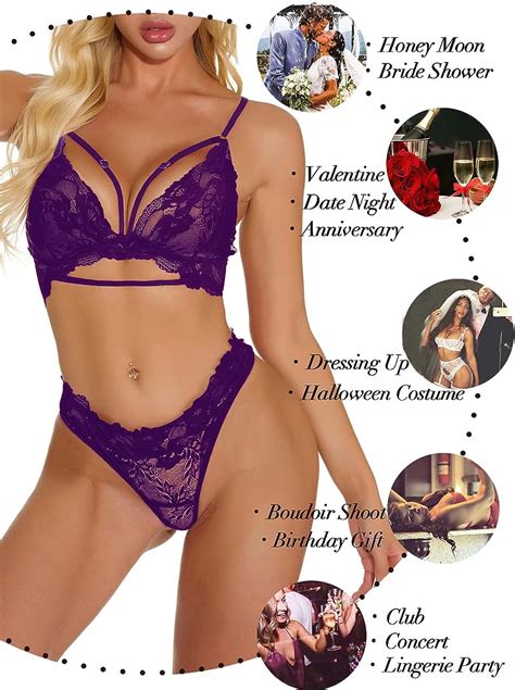 Buy Kaei Shi Sexy Lingerie For Women Floral Lace Lingerie Set Two Piece