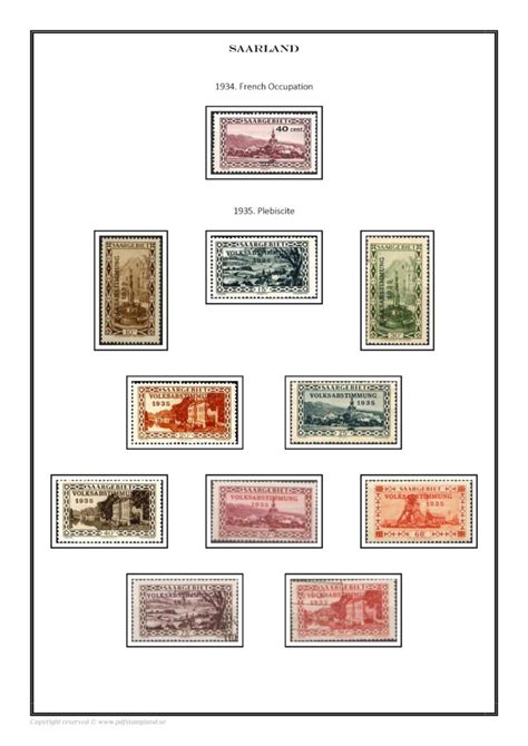 Saarland Saar Sarre Germany Pdf Digital Stamp Album Pages