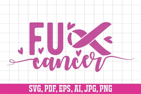 Fuck Cancer Svg Cancer Ribbon Svg Awareness Ribbon Svg Cancer Survivor Svg Cancer Awareness