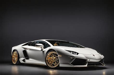 Premium Photo | Lamborghini with gold rims