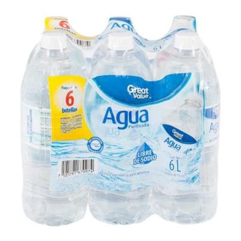 Agua Great Value Botellas De L C U Walmart