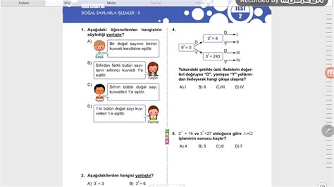 Sinif Matemat K Sl Sayilar Test Youtube