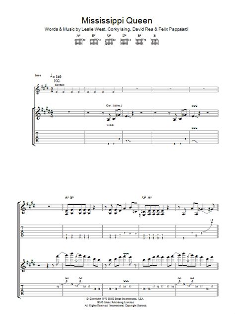 Mississippi Queen By Mountain Guitar Tab Guitar Instructor