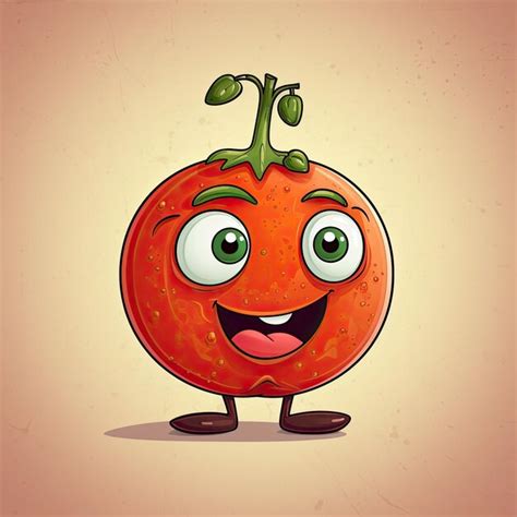 Ilustraci N D Del Personaje De Tomate Que Se Dibuja En Estilo De